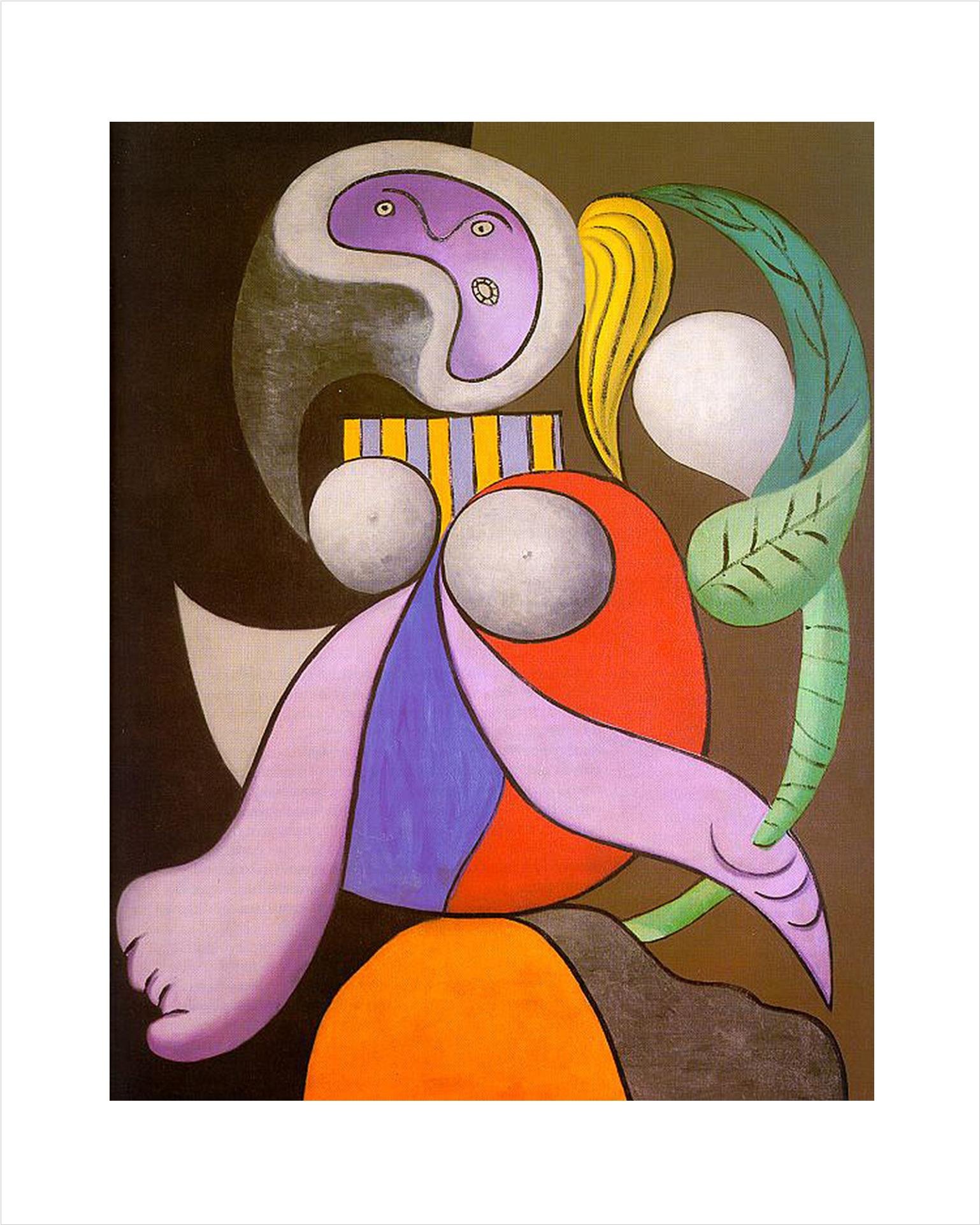 洋書 Picasso: The Art of the Poster Picasso Poster ~ Abstract Woman's Face ~ Line Art Drawing